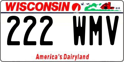 WI license plate 222WMV