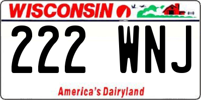 WI license plate 222WNJ