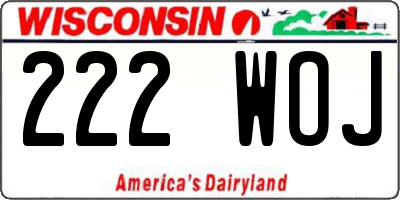 WI license plate 222WOJ