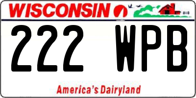 WI license plate 222WPB