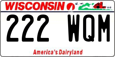 WI license plate 222WQM