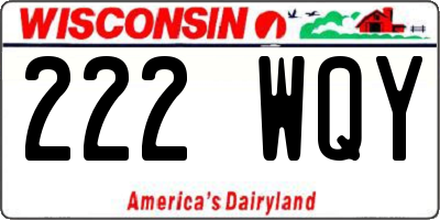 WI license plate 222WQY