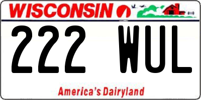 WI license plate 222WUL