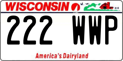 WI license plate 222WWP