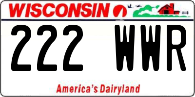 WI license plate 222WWR