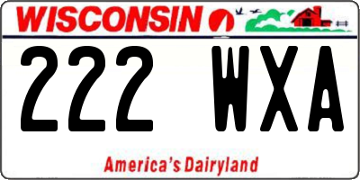 WI license plate 222WXA