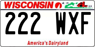 WI license plate 222WXF