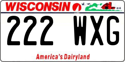 WI license plate 222WXG