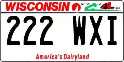 WI license plate 222WXI
