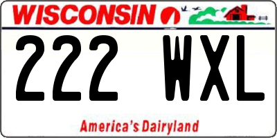 WI license plate 222WXL