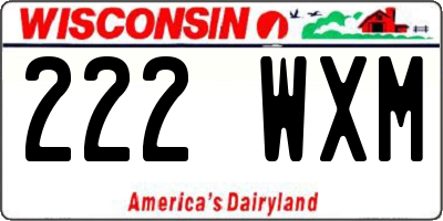 WI license plate 222WXM