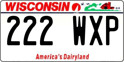 WI license plate 222WXP