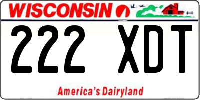 WI license plate 222XDT