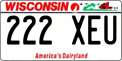 WI license plate 222XEU