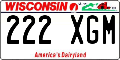 WI license plate 222XGM