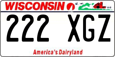 WI license plate 222XGZ