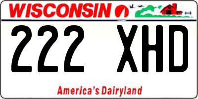 WI license plate 222XHD