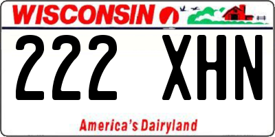 WI license plate 222XHN