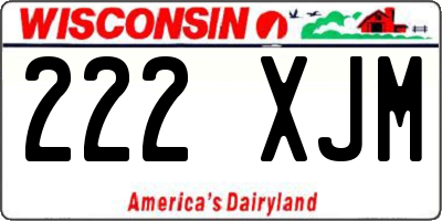 WI license plate 222XJM