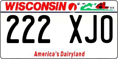 WI license plate 222XJO