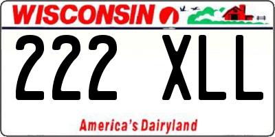 WI license plate 222XLL