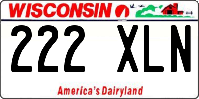 WI license plate 222XLN