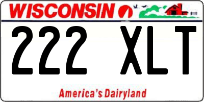 WI license plate 222XLT