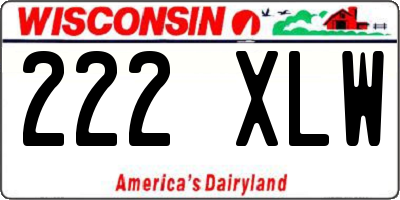 WI license plate 222XLW