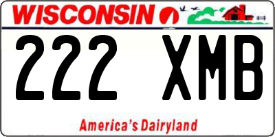 WI license plate 222XMB