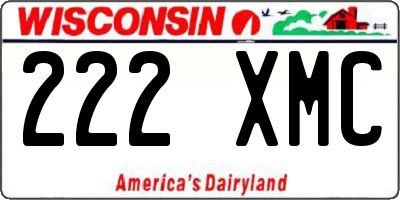WI license plate 222XMC