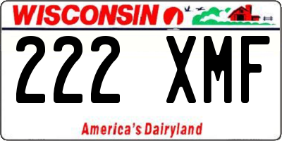 WI license plate 222XMF