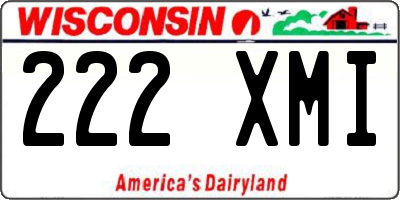 WI license plate 222XMI