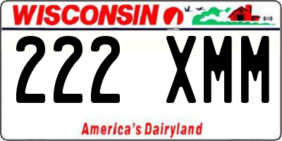 WI license plate 222XMM