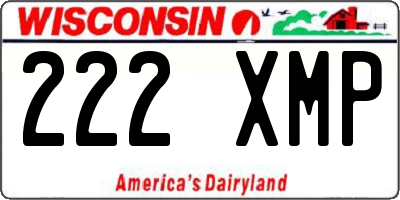 WI license plate 222XMP
