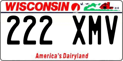 WI license plate 222XMV
