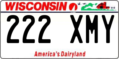 WI license plate 222XMY