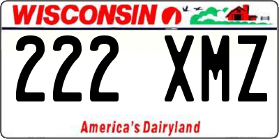WI license plate 222XMZ
