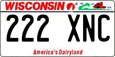 WI license plate 222XNC