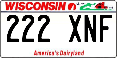 WI license plate 222XNF
