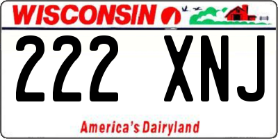 WI license plate 222XNJ