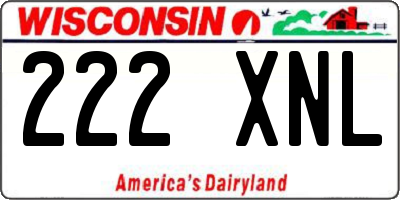 WI license plate 222XNL