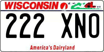 WI license plate 222XNO