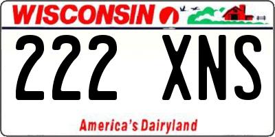 WI license plate 222XNS