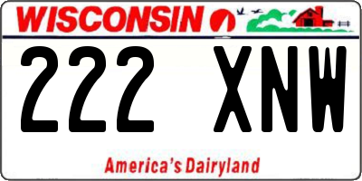 WI license plate 222XNW