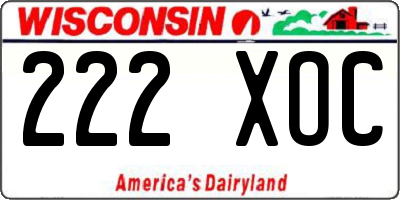 WI license plate 222XOC