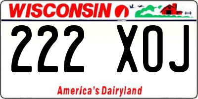 WI license plate 222XOJ