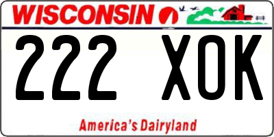 WI license plate 222XOK
