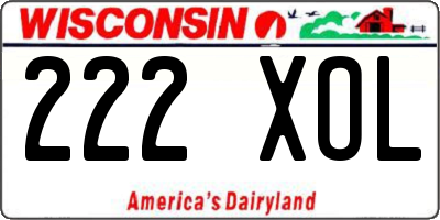 WI license plate 222XOL
