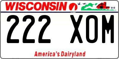 WI license plate 222XOM