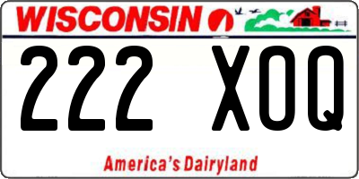 WI license plate 222XOQ